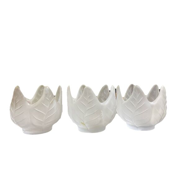 Partylite Retired Frosted Tulip Votive Candleholders Tea Light Set Of 3 - Picture 1 of 6
